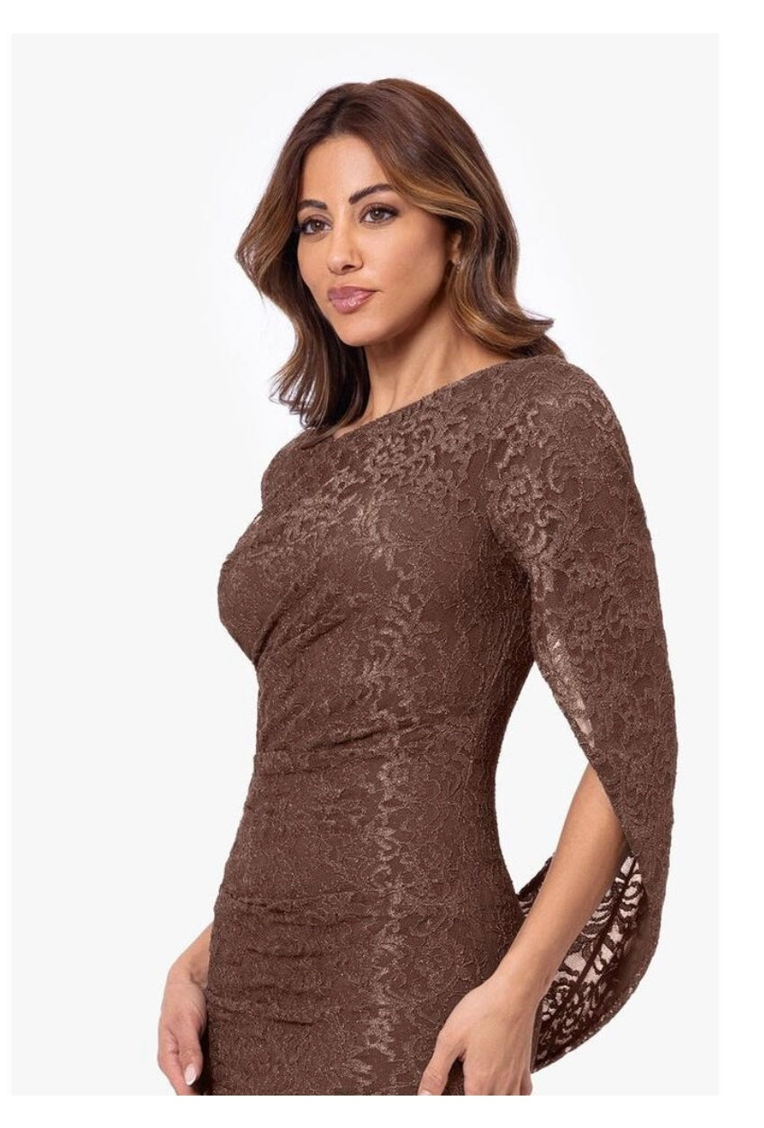 Thumbnail: The Gina Glitter Lace Drape Back Gown / Sizes 4 & 10