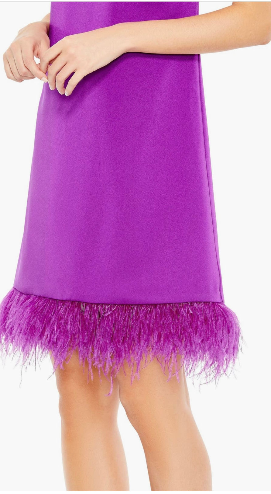Thumbnail: Purple Feathered Trapeze Dress / Sizes 2, 4 & 8
