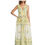 Thumbnail: V-Neck Sleeveless Belted Lemon Maxi Dress / Size 10