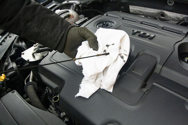 Technician performing an oil change in Bonnyville, Alberta