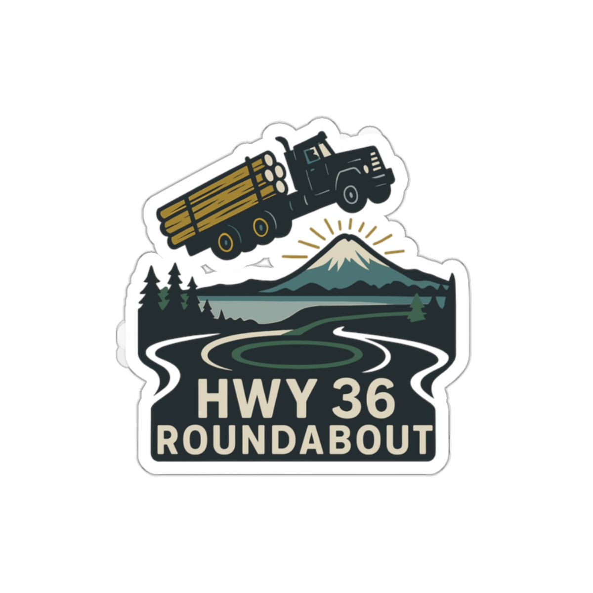 Highway 36 Roundabout Sticker -- Die-Cut Premium Luxury