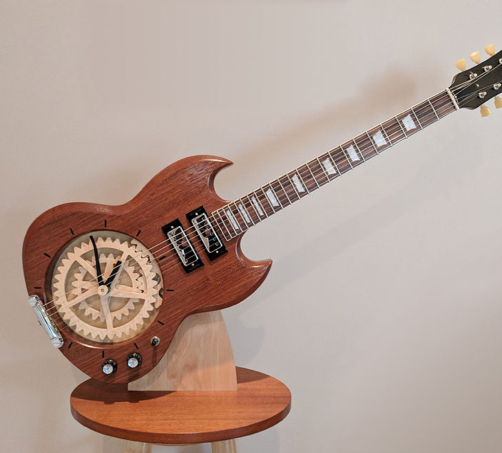 SG guitar, SG guitar clock, Gibson guitar clock, guitar with clock in it
