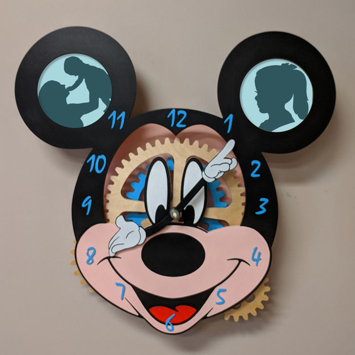 Child's clock.  Whimsical clock.  Art Clock.