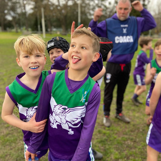 U8 Brunswick Boys players having fun post match