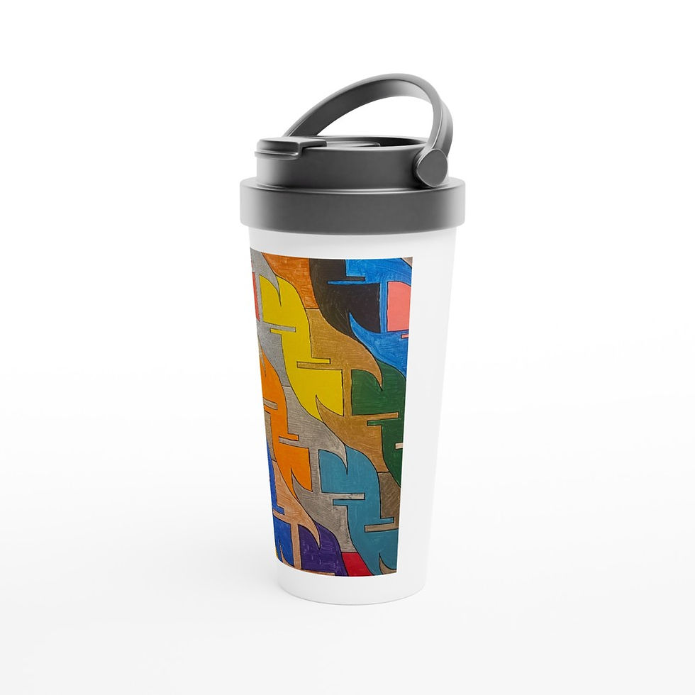 Thumbnail: White 15oz Stainless Steel Travel Mug