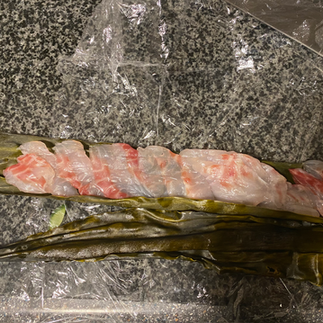 シーバスの昆布〆完成
