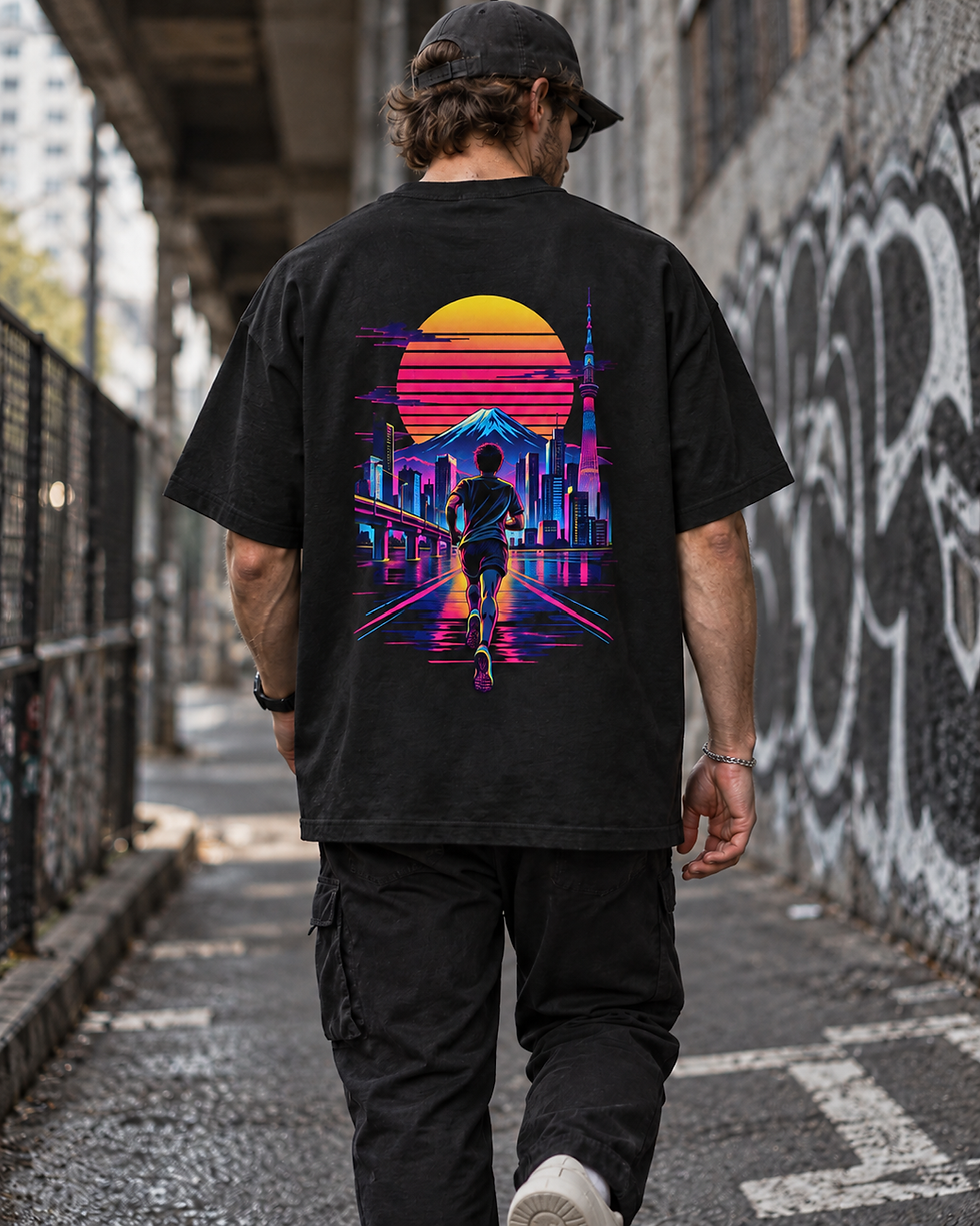 サムネイル： Tokyo Fuji Run Cyberpunk – Unisex T-Shirt