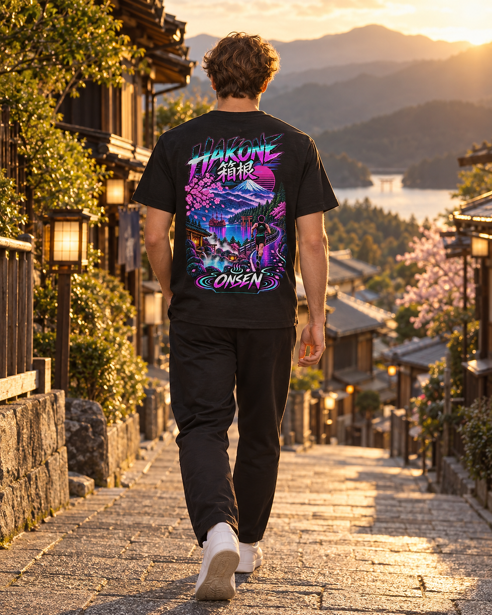 Thumbnail: Hakone Onsen Cyberpunk – Unisex T-Shirt