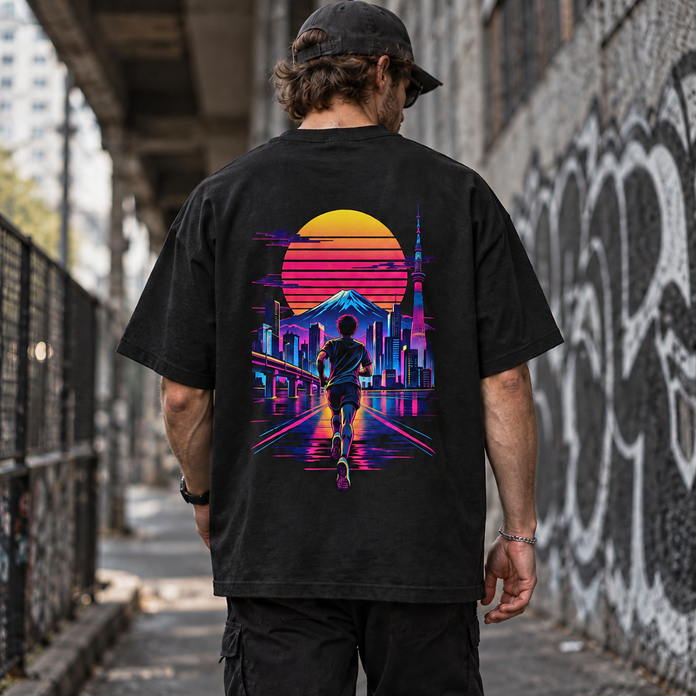 サムネイル： Tokyo Fuji Run Cyberpunk – Unisex T-Shirt