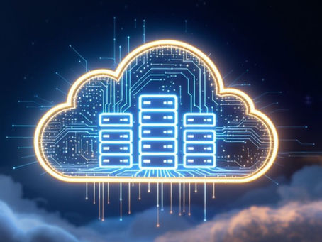 Futuristic glowing cloud symbol representing best cloud storage technology.