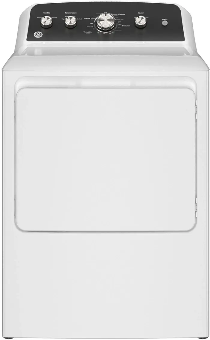 GE® 7.2 Cu. Ft. White Electric Dryer with Extended Tumble