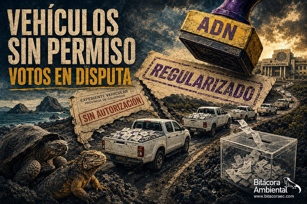 Vehículos sin permiso, votos en disputa: la regularización que ADN acelera en Galápagos