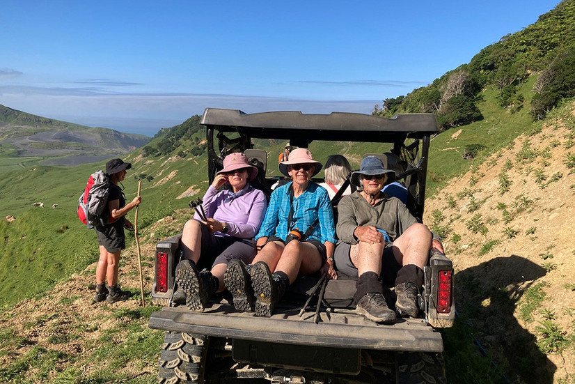 Gettting a lift from our host