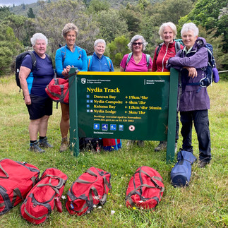 Hiking group getting their luggage transported