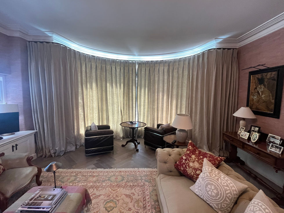Bay window curtains