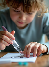 A close-up of a child's hands actively working on a complex science project..png