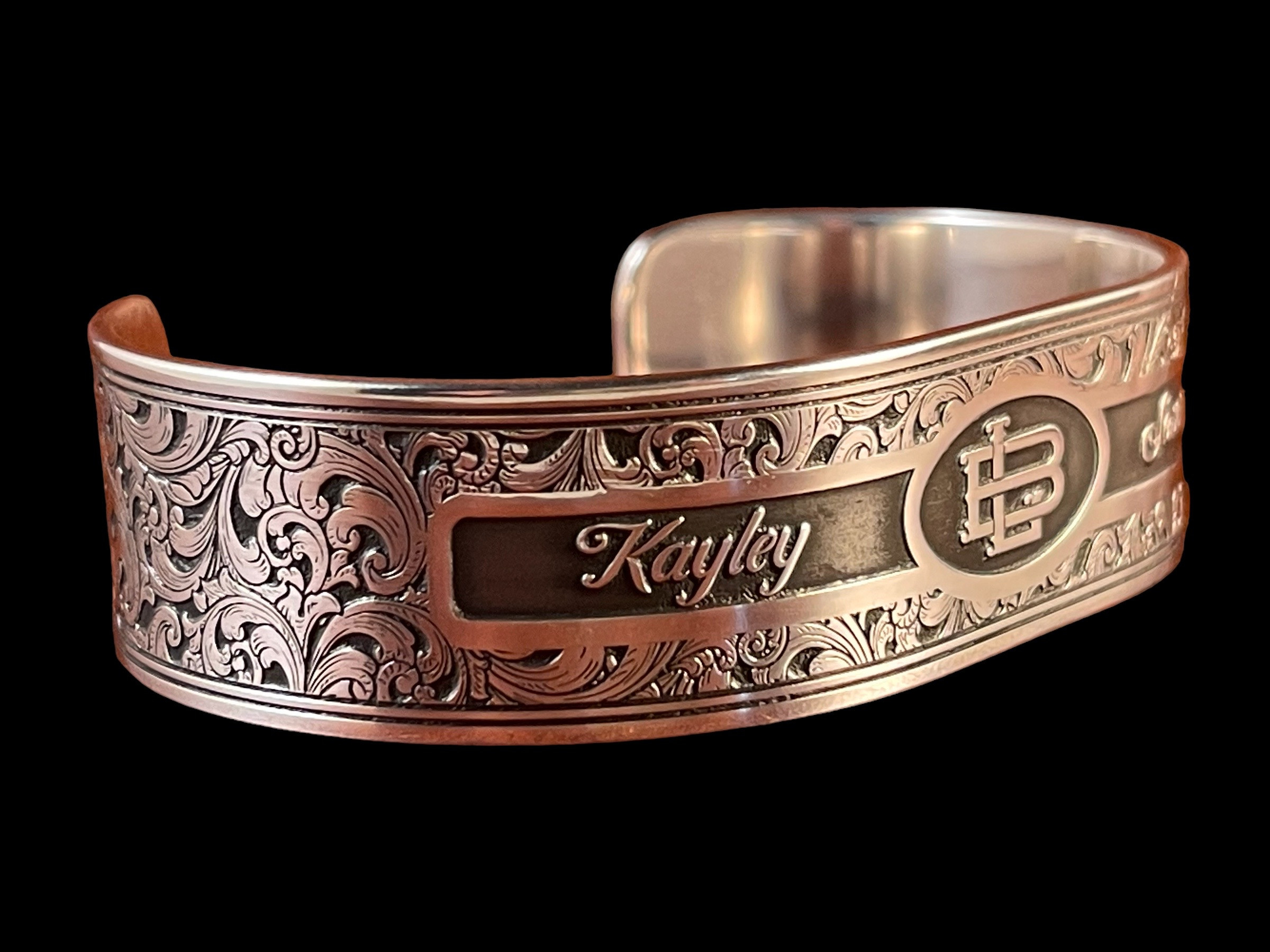 Solid Silver Mens Monogram Bracelet