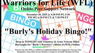 Join Mikel & Bella TONIGHT for "Burly's Holiday Bingo!" with Warriors for Life (WFL)