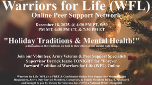 Join Derrick and Friends TONIGHT for "Holiday Traditions & Mental Health!" with Warriors for Life (WFL)
