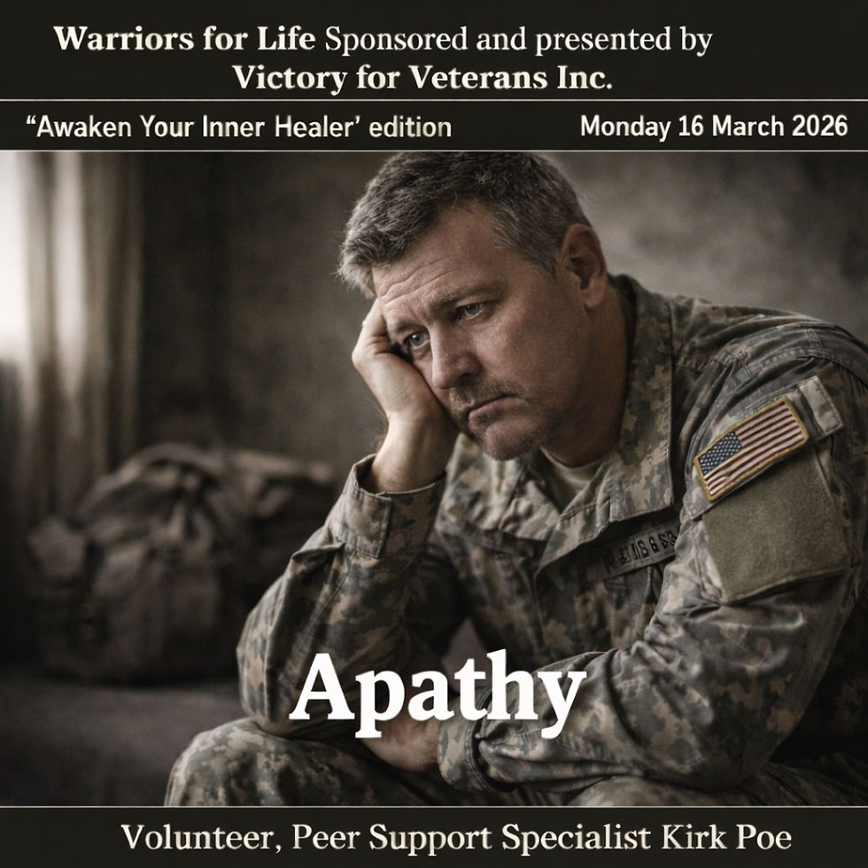 Join Kirk & Friends TONIGHT for "Apathy!" with Warriors for Life (WFL)