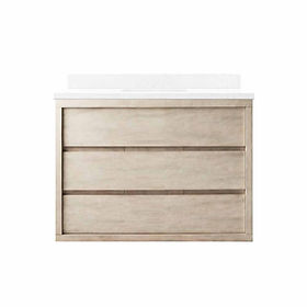 48 Inch Single Sink Bath Vanity, Natural Wood, Freestanding