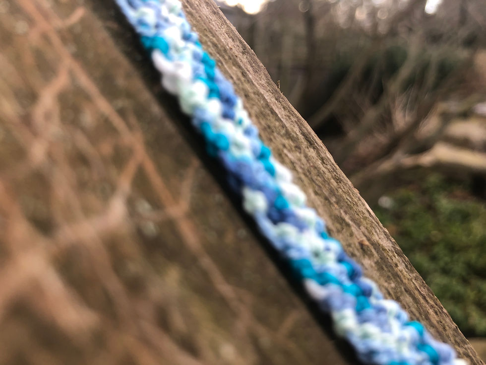 Thumbnail: Blue Shelter Chevron Bracelet Supporting Wesley