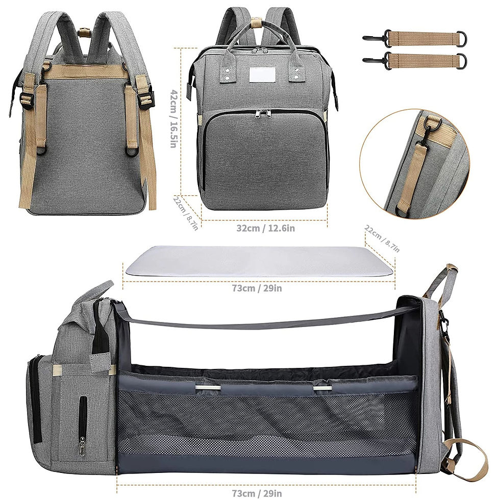 Thumbnail: Lightweight Folding Mommy Bag with Large Crib Capacity