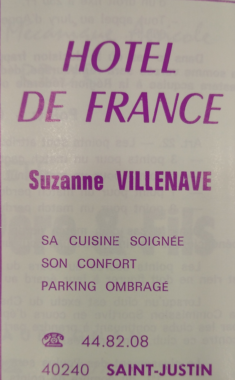 Hôtel de France - Saint Justin (1980)