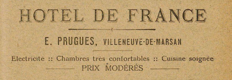 Hôtel de France - Villeneuve de Marsan (1922)