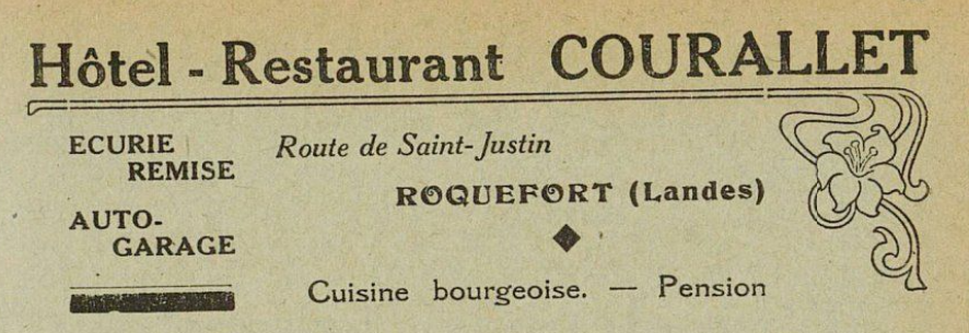 Hôtel-Restaurant Courralet - Roquefort (1930)