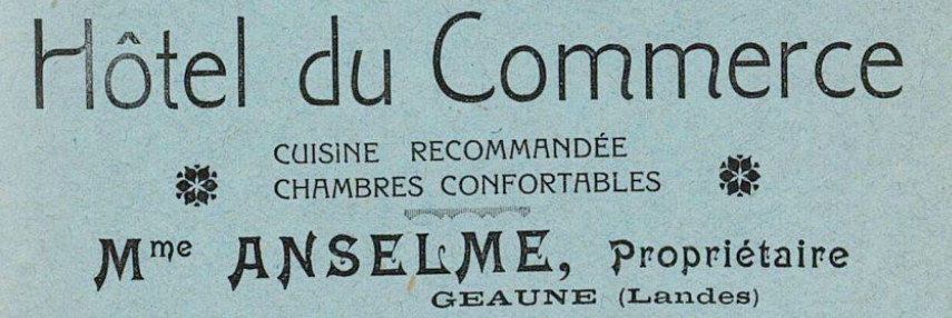 Hôtel du Commerce - Geaune (1928)