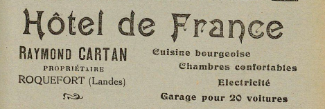 Hôtel de France - Roquefort (1923)