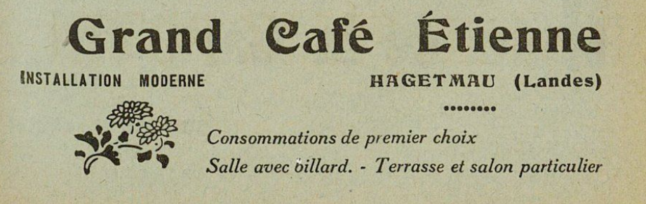 Grand Café Étienne - Hagetmau (1930)