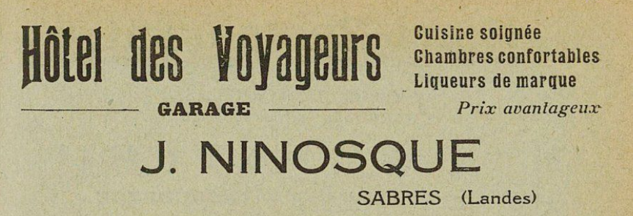 Hôtel des Voyageurs - Sabres (1930)