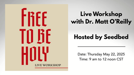 Event: Live Webinar on Free to Be Holy (Hosted by Seedbed)