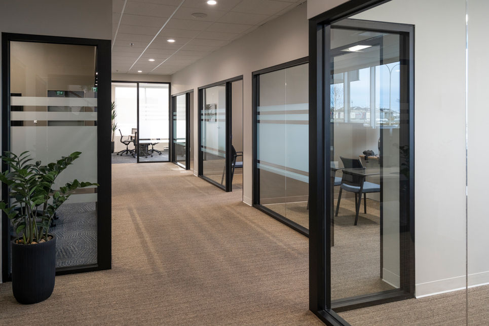 Closed offices and meeting spaces