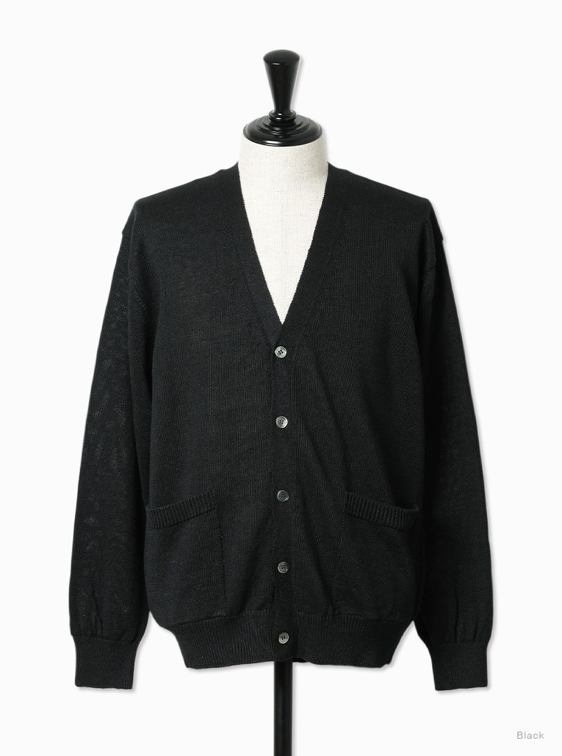 Thumbnail: Men's WASHED HIGH COUNT LINEN V NECK CARDIGAN