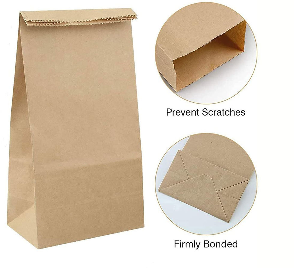 Food Grade Paper Bags 7Wx11Hx4B INCH 60 gsm (100 pcs)