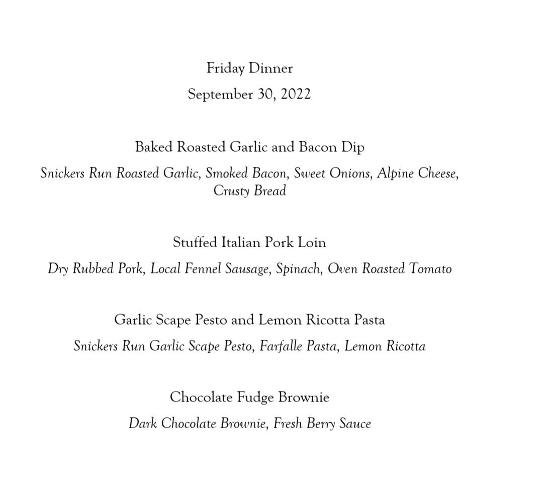 Friday Sept 30th ToGo Delivery