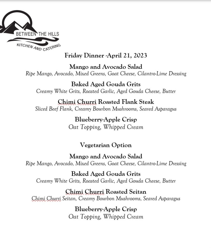 Thumbnail: Friday APRIL 21ST Dinner