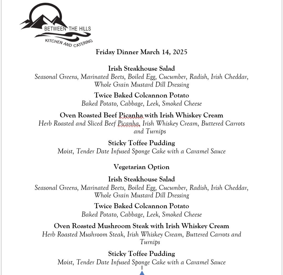March 14th Friday Dinner 