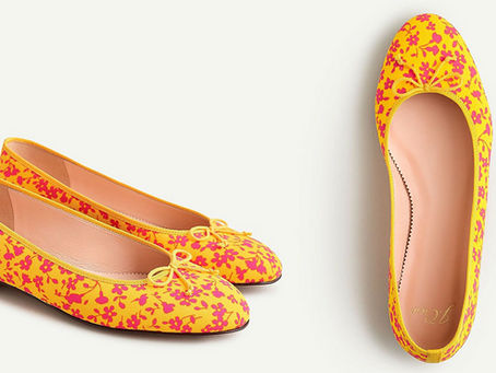 Kiki Ballet Flats in Neon Tossed Bouquet