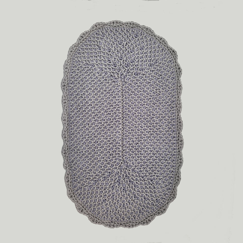 Thick Tunisian honeycomb placemats top view for shape