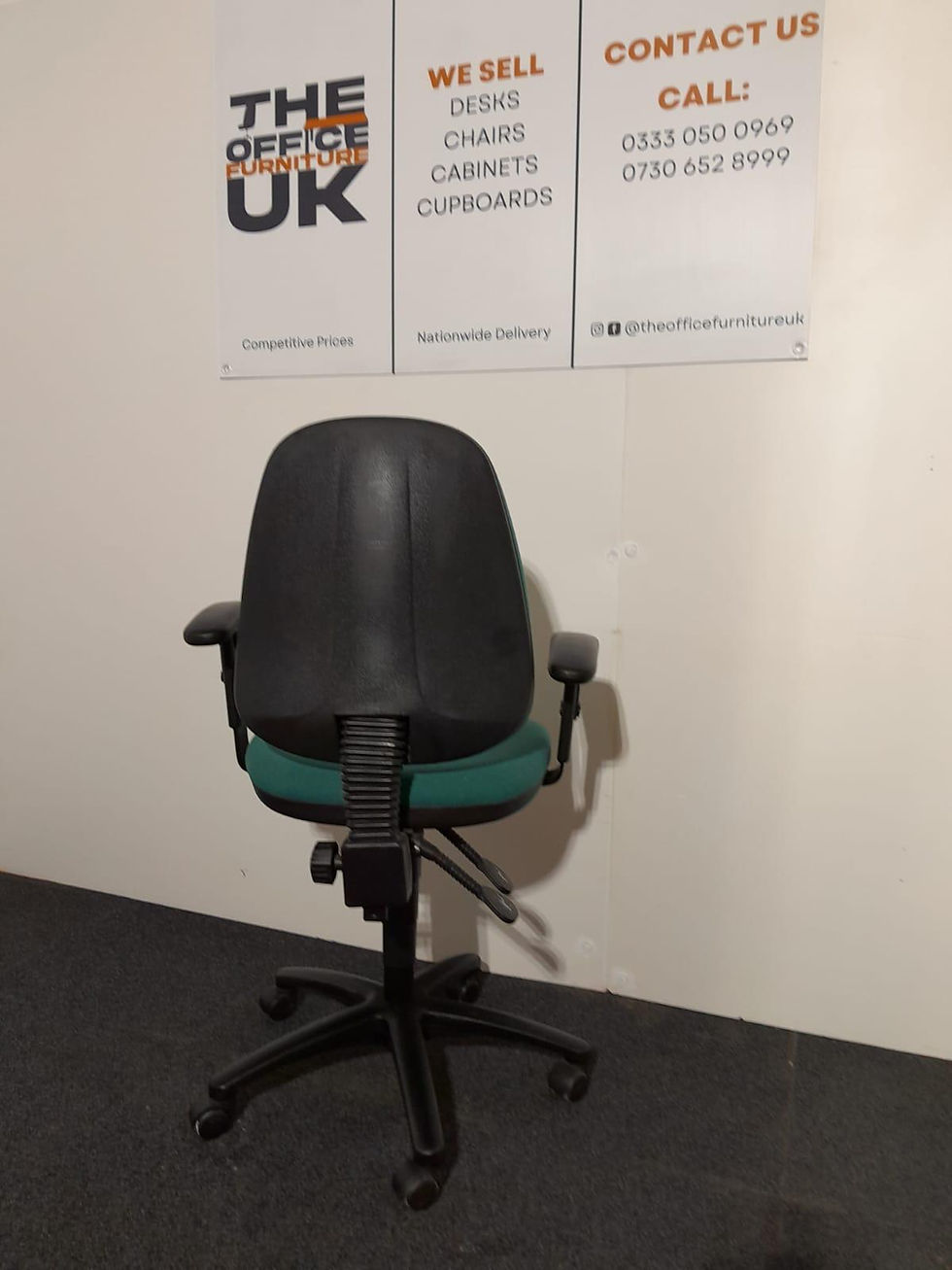 Thumbnail: Green Operator Chair with Adjustable Arms