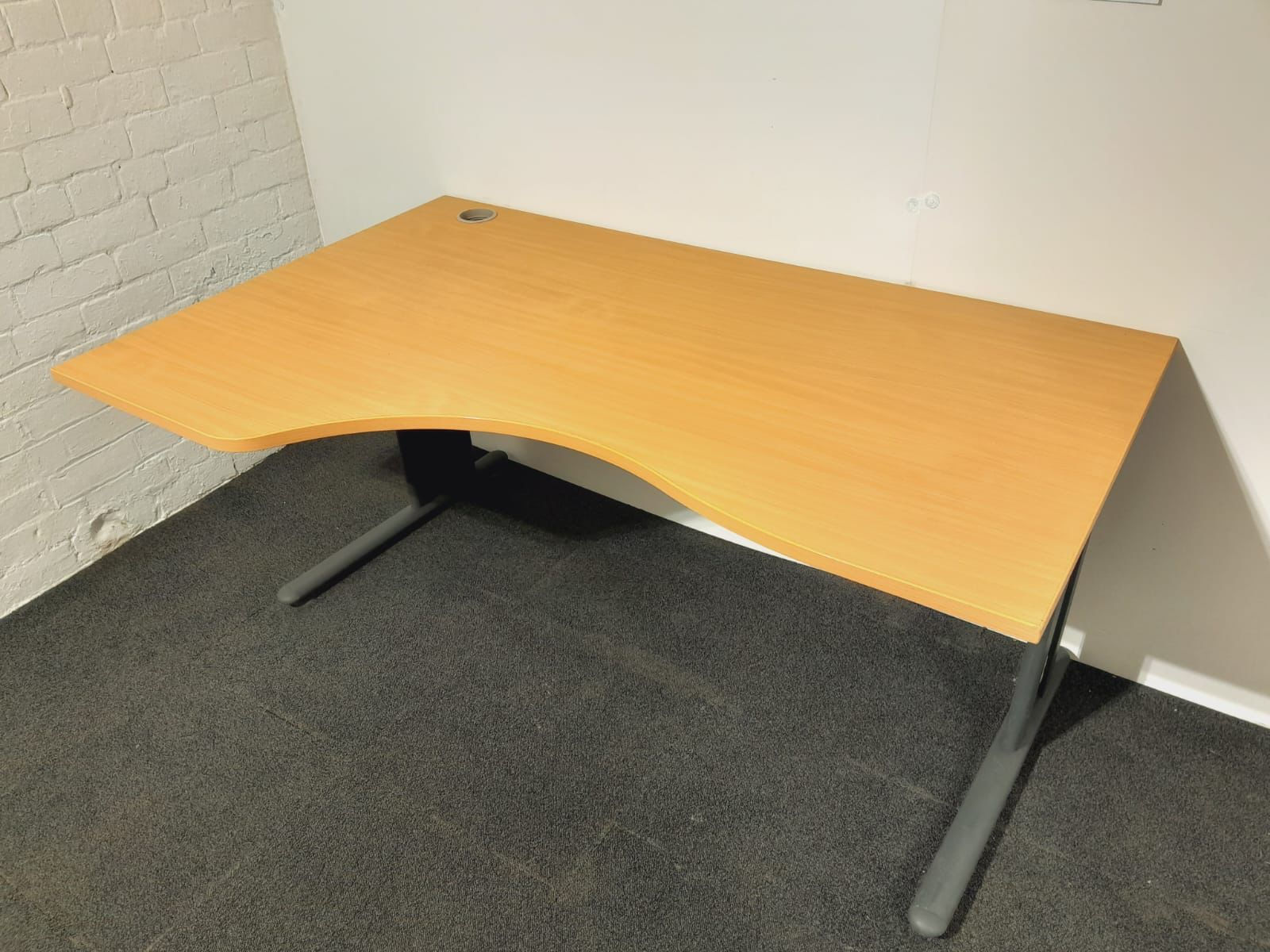 Beach Left Hand Wave Desk- with Cantilever legs
