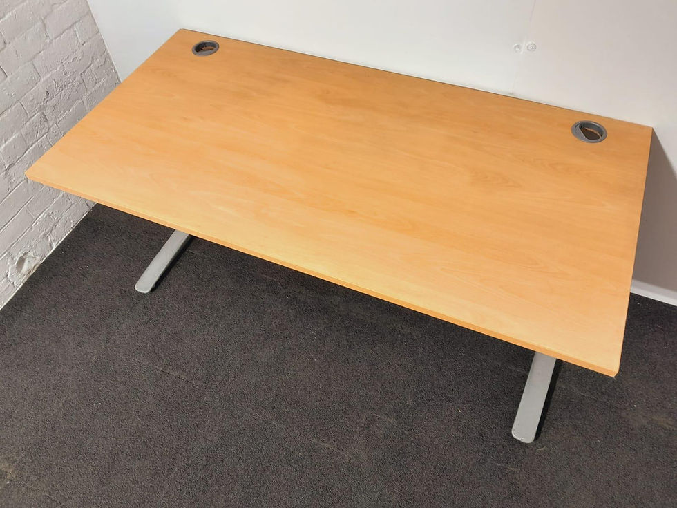 Thumbnail: Beech Straight Rectangular Desk