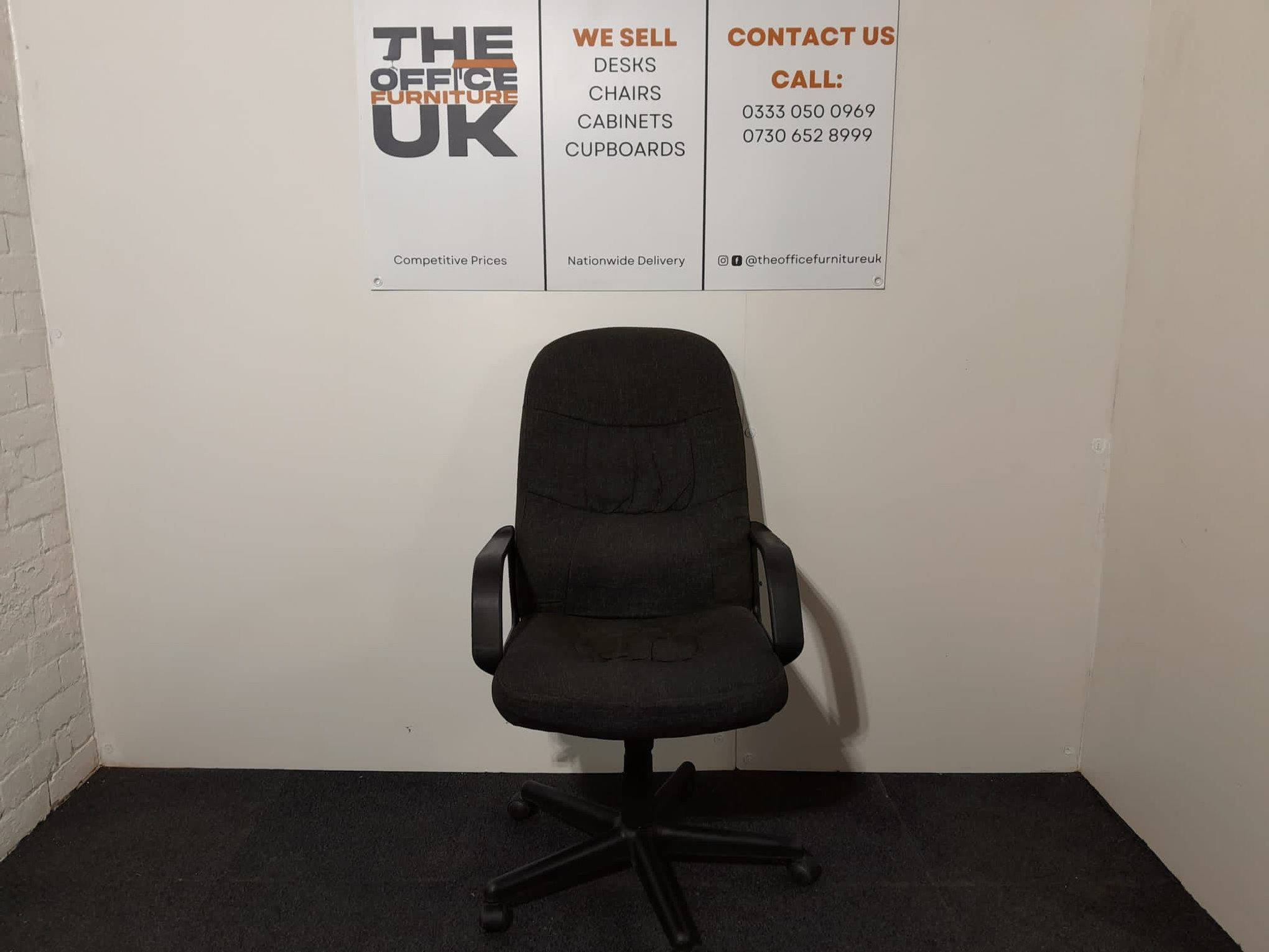 Medium Back Fabric Executive Black Chair
