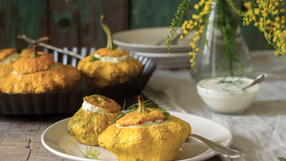 Gefüllter Patisson Kürbis