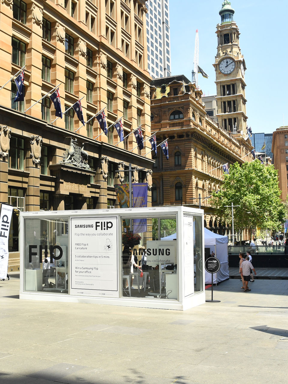 Samsung Flip product activation in Martin Place, Sydney. 