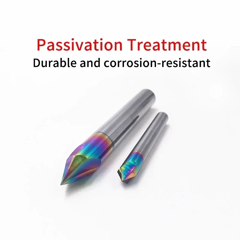 Thumbnail: Chowmaster Carbide Chamfer Milling Cutter HRC55 3 Flute DLC Coated Aluminum End 